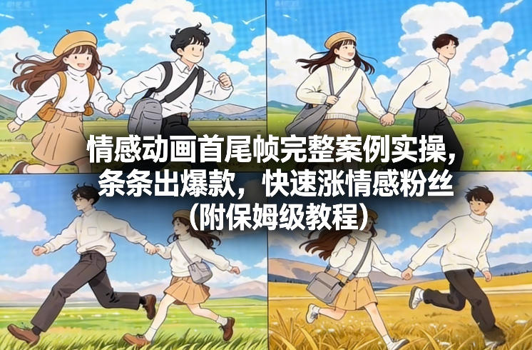 情感动画首尾帧完整案例实操，条条出爆款，快速涨情感粉丝(附保姆级教程)-瀚宇网创