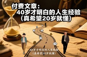 付费文章：40岁才明白的人生经验(真希望20岁就懂)-瀚宇网创