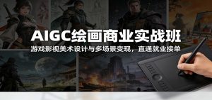 AIGC绘画商业实战班：游戏影视美术设计与多场景变现，直通就业接单-瀚宇网创