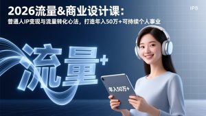 2026流量&商业设计课：普通人IP变现与流量转化心法，打造年入50万+可持续个人事业-瀚宇网创