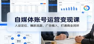 自媒体账号运营变现课：人设定位、爆款选题、广告植入，打通商业闭环-瀚宇网创