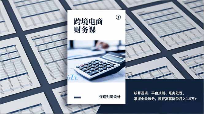 跨境电商财务课，核算逻辑、平台规则、账务处理，掌握全盘账务，胜任高薪岗位月入1.5万+-瀚宇网创