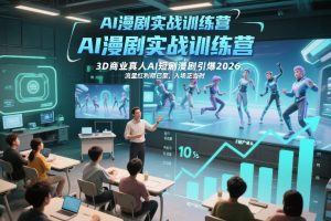 AI漫剧实战训练营，3D商业真人AI短剧漫剧引爆2026，流量红利期已至，入场正当时-瀚宇网创