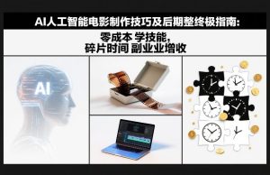 AI人工智能电影制作技巧及后期完整终极指南：零成本学技能，碎片时间副业增收-瀚宇网创