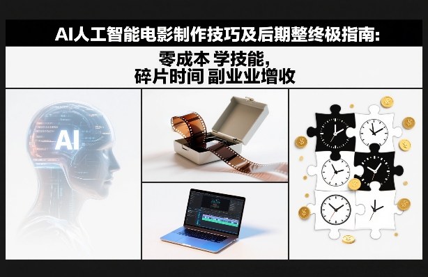 AI人工智能电影制作技巧及后期完整终极指南：零成本学技能，碎片时间副业增收-瀚宇网创