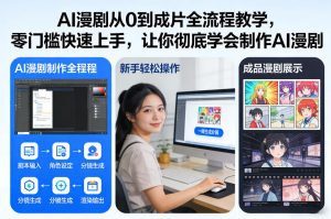 AI漫剧从0到成片全流程教学，零门槛快速上手，让你彻底学会制作AI漫剧【保姆级教程】-瀚宇网创