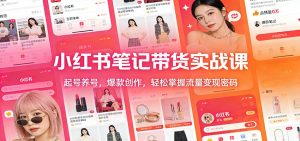 小红书笔记带货实战课：起号养号，爆款创作，轻松掌握流量变现密码-瀚宇网创