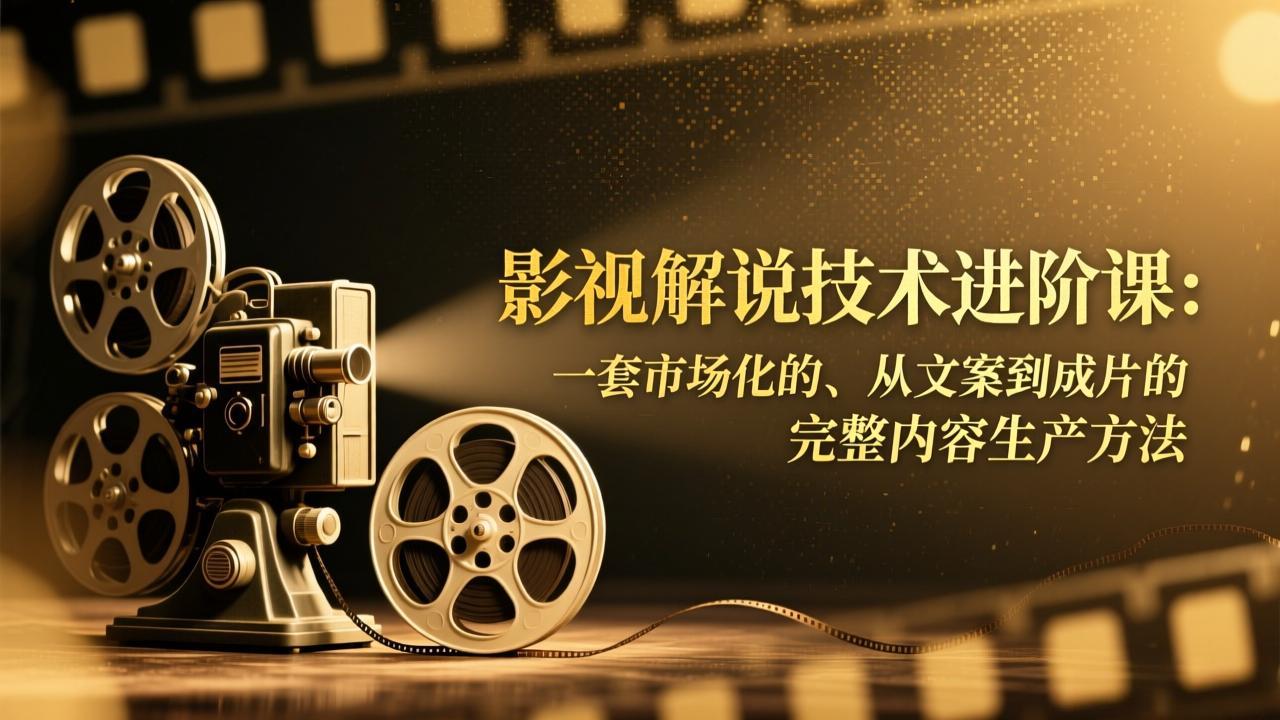 影视解说技术进阶课:一套市场化的、从文案到成片的完整内容生产方法-瀚宇网创