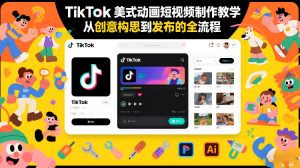 TikTok美式动画短视频制作教学，从创意构思到发布的全流程-瀚宇网创