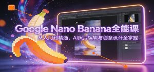 Google Nano Banana全能课：从入门到精通，AI照片编辑与创意设计全掌握-瀚宇网创