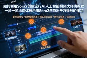 如何利用Sora2创建流行AI人工智能视频大师班，一步一步地向你展示用Sora2创作出千万播放的作品-瀚宇网创