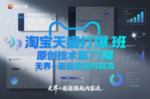 淘宝天猫打爆班原创技术第77期，无界+逛逛强起内容流-瀚宇网创