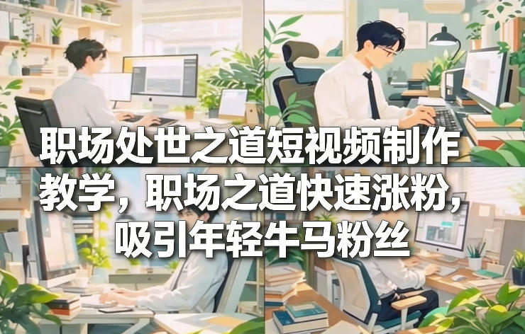职场处世之道短视频制作教学,职场之道快速涨粉,吸引年轻牛马粉丝-瀚宇网创