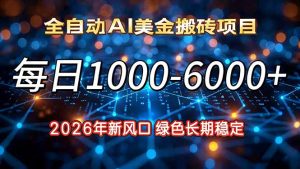 2026年新风口，每日收益1000-6000+绿色长期稳定-瀚宇网创