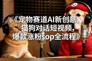 宠物赛道AI新创意，猫狗对话短视频，爆款涨粉sop全流程-瀚宇网创
