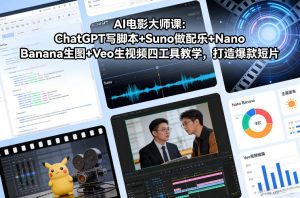 AI电影大师课：ChatGPT写脚本+Suno做配乐+Nano Banana生图+Veo生视频，打造爆款短片-瀚宇网创