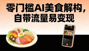 零门槛AI美食解构，自带流量易变现-瀚宇网创