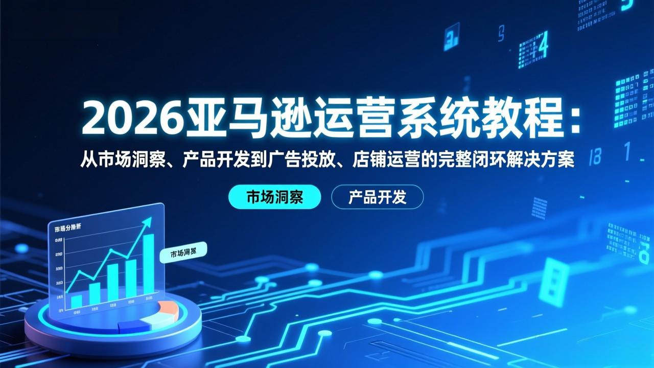 2026亚马逊运营系统教程：从市场洞察、产品开发到广告投放、店铺运营的完整闭环解决方案-瀚宇网创