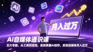 AI自媒体通识课,五大专题、从工具到变现,系统掌握AI创作,实现自媒体月入过万-瀚宇网创