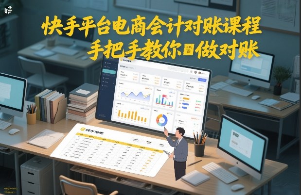 快手平台电商会计对账课程，手把手教你做对账-瀚宇网创