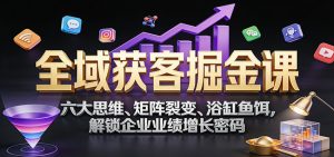 全域获客掘金课：六大思维、矩阵裂变、浴缸鱼饵，解锁企业业绩增长密码-瀚宇网创