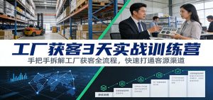 工厂获客3天实战训练营：手把手拆解工厂获客全流程，快速打通客源渠道-瀚宇网创