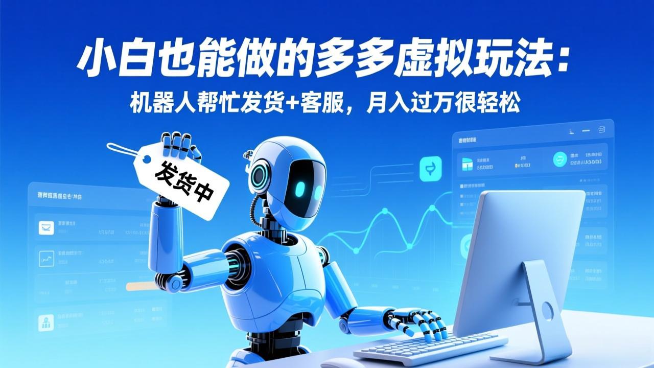 小白也能做的多多虚拟玩法：机器人帮忙发货+客服，月入过万很轻松-瀚宇网创