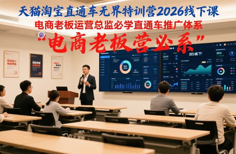 天猫淘宝直通车无界特训营2026线下课，电商老板运营总监必学直通车推广体系-瀚宇网创