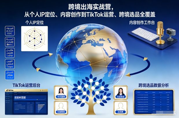 跨境出海实战营,从个人IP定位、内容创作到TikTok运营、跨境选品全覆盖-瀚宇网创