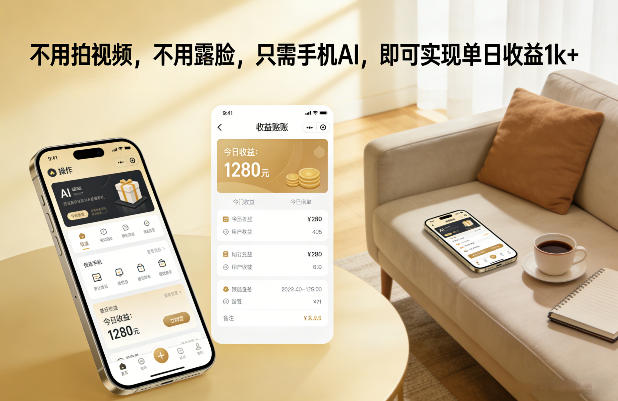 不用拍视频，不用露脸，只需手机AI，即可实现单日收益1k+【揭秘】-瀚宇网创