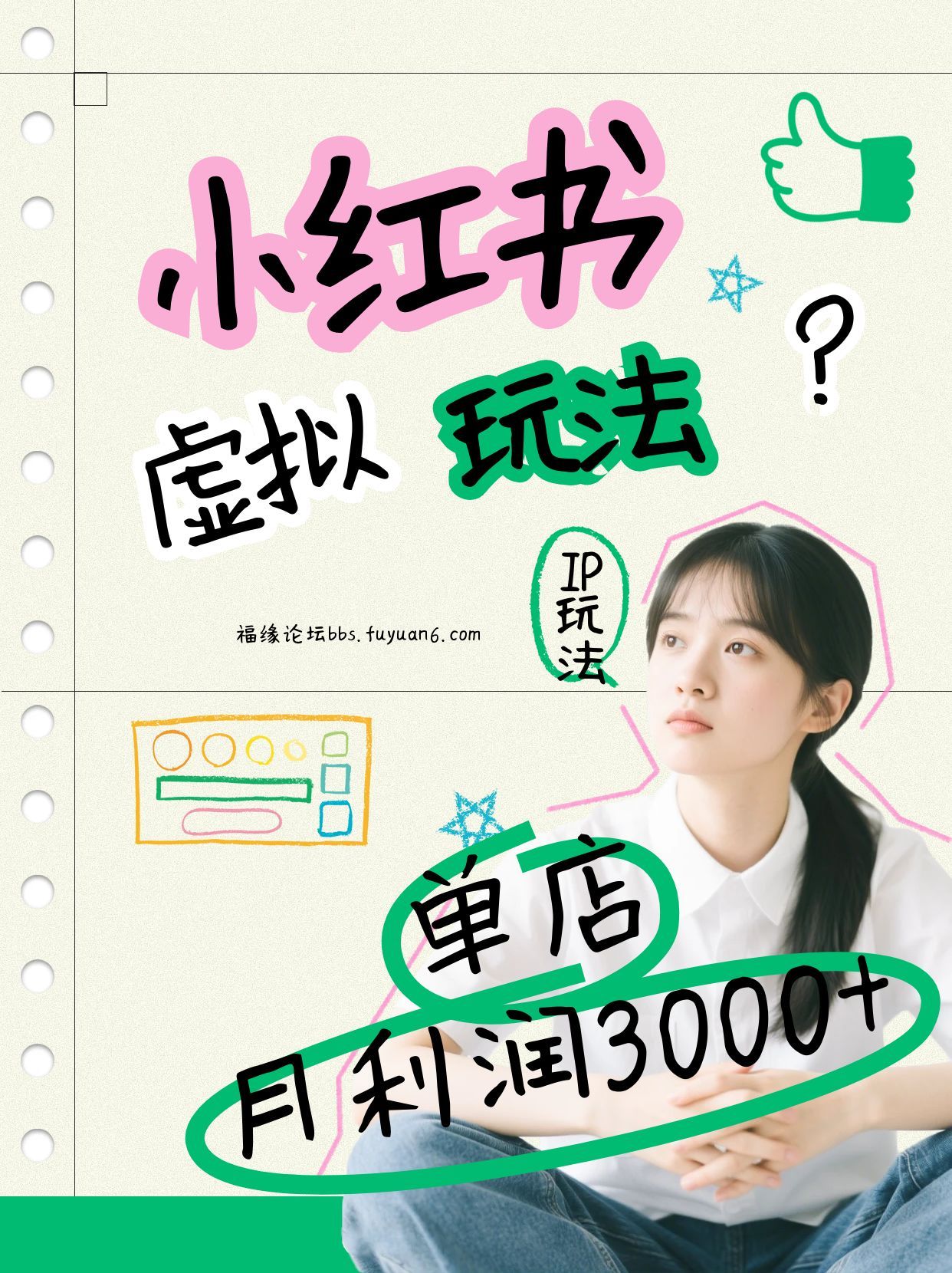 小红书虚拟玩法(铺货流和单品玩法),单店月利润3000+,IP打法+原创商品(0违规)-瀚宇网创