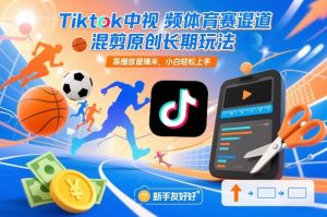 Tiktok中视频体育赛道混剪原创长期玩法,靠播放量賺米,小白轻松上手-瀚宇网创