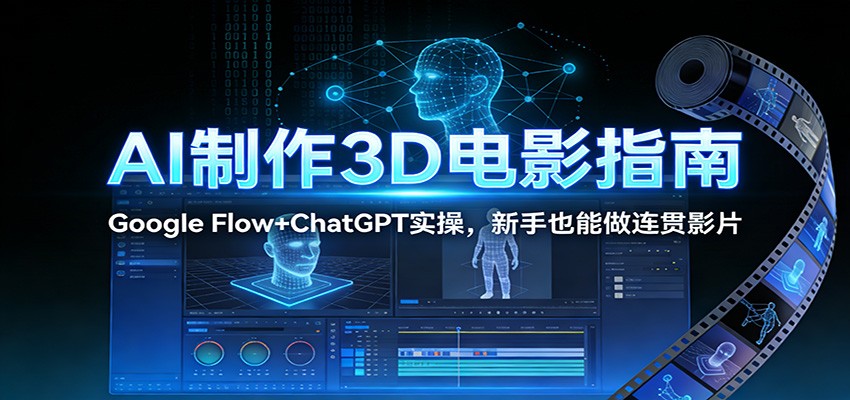 AI制作3D电影指南：Google Flow+ChatGPT实操，新手也能做连贯影片-瀚宇网创