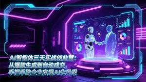 AI智能体三天实战创业营：从爆款生成到自动成交，手把手助企业实现AI化升级-瀚宇网创