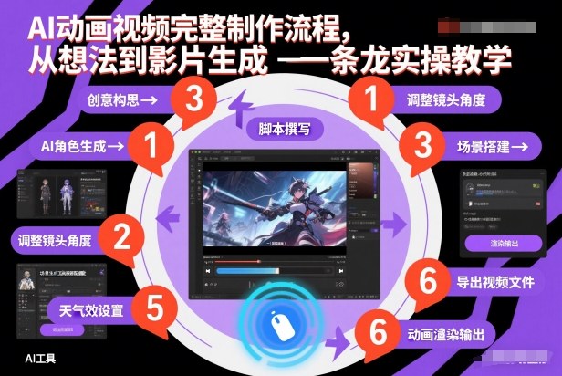 AI动画视频完整制作流程，从想法到影片生成一条龙实操教学-瀚宇网创