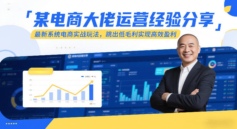 某电商大佬运营经验分享，最新系统电商实战玩法，跳出低毛利实现高效盈利-瀚宇网创