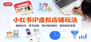小红书IP虚拟店铺玩法，赛道定位、养号运营、笔记商品制作，教你轻松变现-瀚宇网创