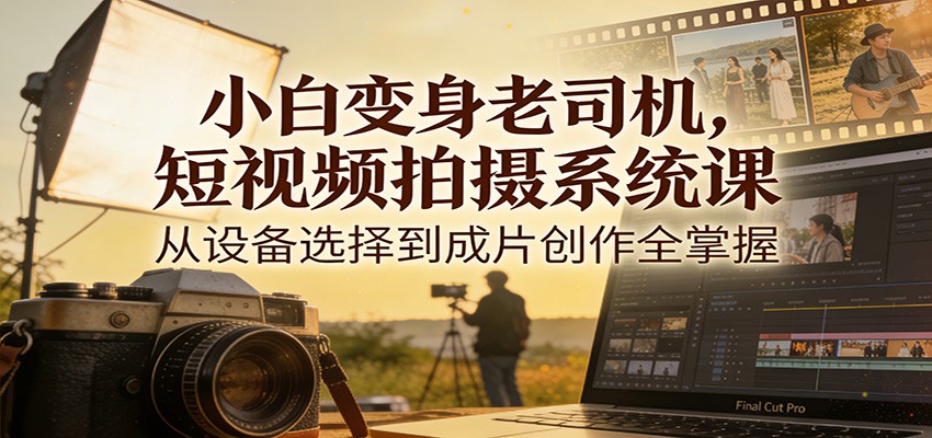 图片[1]-小白变身老司机，短视频拍摄系统课，从设备选择到成片创作全掌握-瀚宇网创