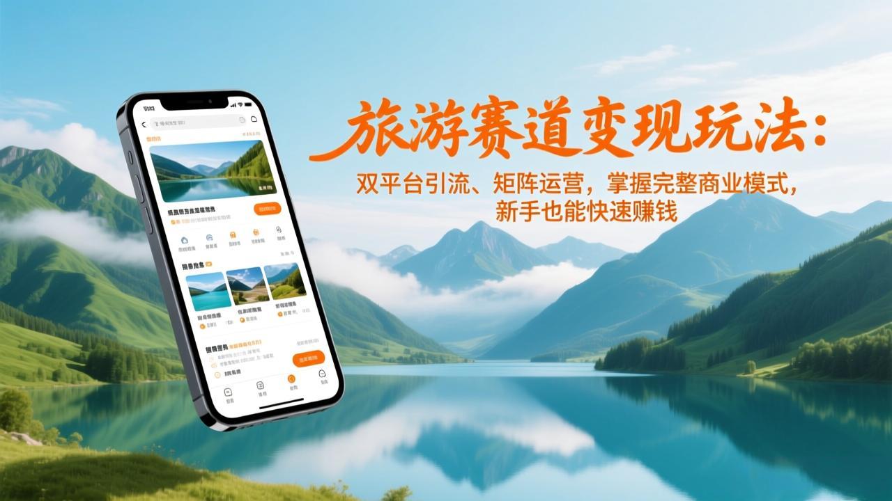 旅游赛道变现玩法：双平台引流、矩阵运营，掌握完整商业模式，新手也能快速赚钱-瀚宇网创
