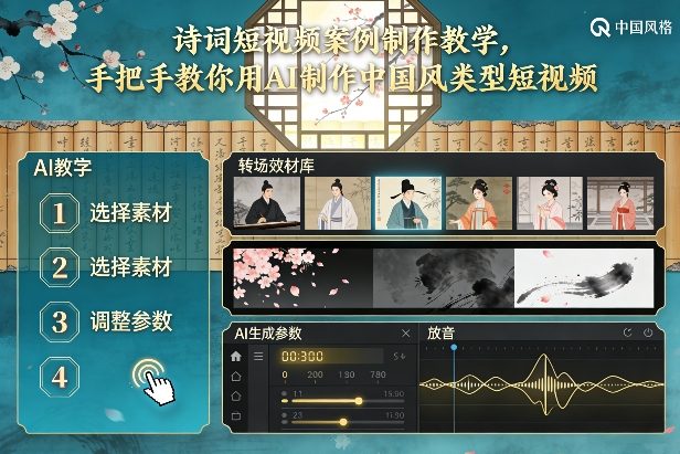 古诗词短视频案例制作教学,手把手教你用AI制作中国风类型短视频-瀚宇网创