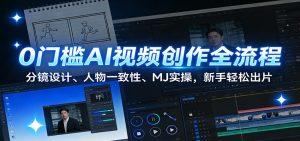0门槛AI视频创作全流程：分镜设计、人物一致性、MJ实操，新手轻松出片-瀚宇网创