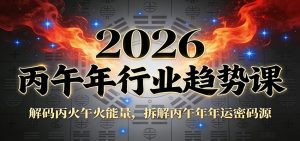 公众号付费文章：2026丙午年行业趋势课：解码丙火午火能量，拆解丙午年年运密码源-瀚宇网创