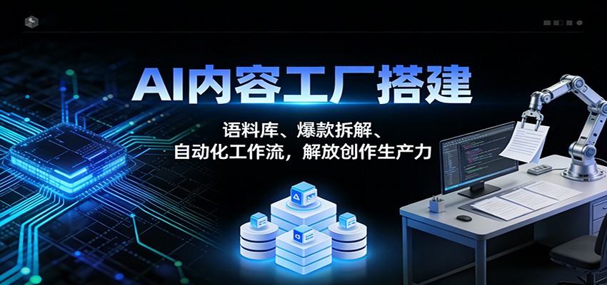AI内容工厂搭建：语料库、爆款拆解、自动化工作流，解放创作生产力-瀚宇网创