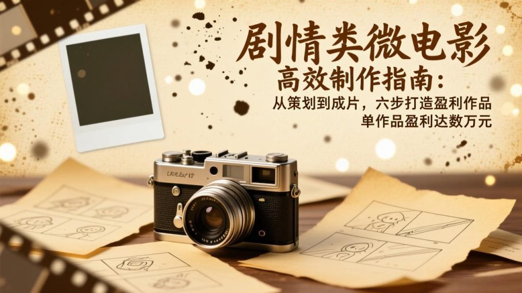 剧情类微电影高效制作指南：从策划到成片，六步打造盈利作品，单作品盈利达数万元-瀚宇网创