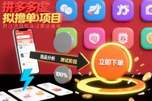 拼多多虚拟撸单项目，跳过选品和测试直接撸单-瀚宇网创