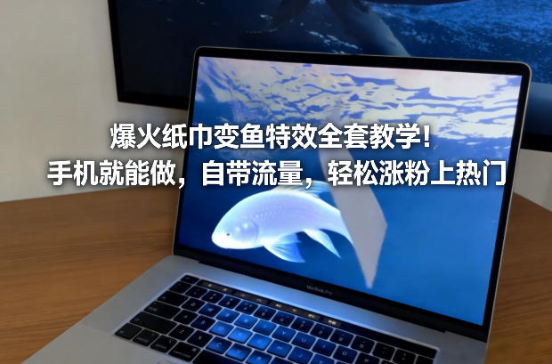 爆火纸巾变鱼特效全套教学!手机就能做,自带流量,轻松涨粉上热门-瀚宇网创