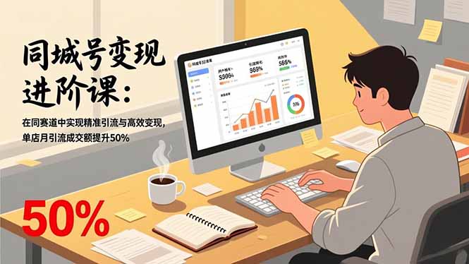 同城号变现进阶课：在同城赛道中实现精准引流与高效变现，单店月引流成交额提升50%-瀚宇网创