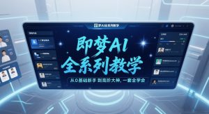 即梦AI全系列教学，从0基础新手到高阶大神，一套全学会-瀚宇网创