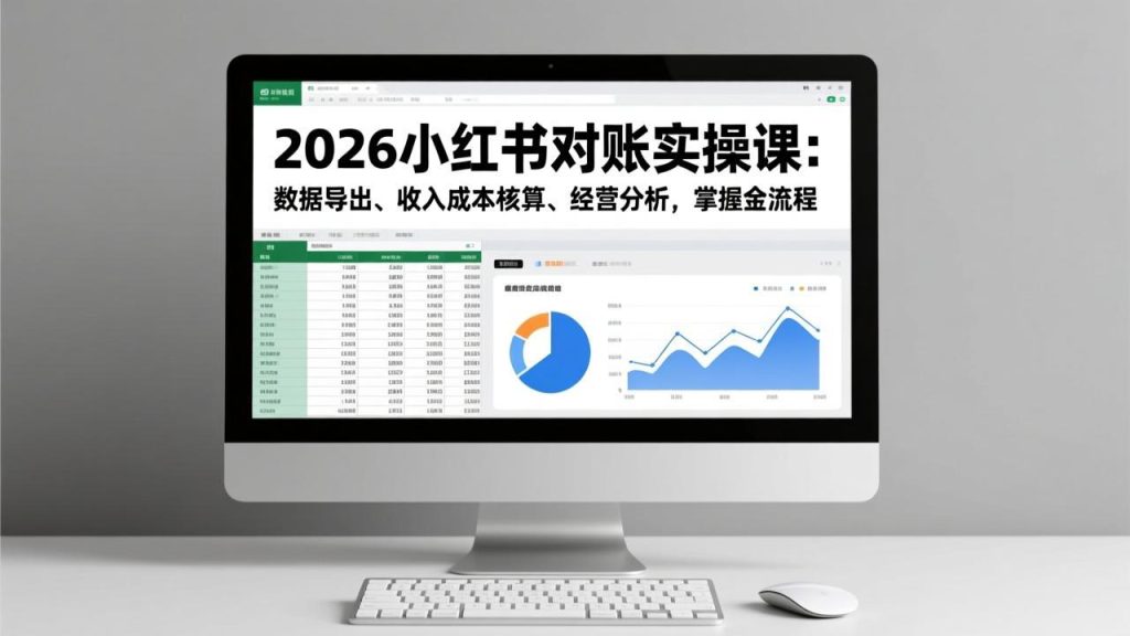 2026小红书对账实操课：数据导出、收入成本核算、经营分析，掌握全流程-瀚宇网创