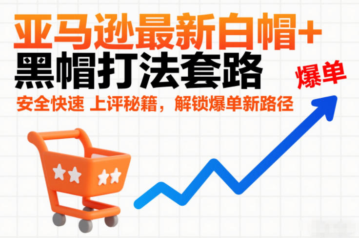 亚马逊最新白帽+黑帽打法套路,安全快速上评秘籍,解锁爆单新路径-瀚宇网创